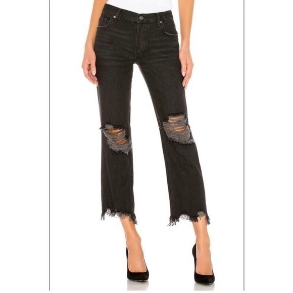 FP We the Free Maggie Button Fly Distressed Straight Leg Jeans Women’s size 25 0 - Picture 1 of 11